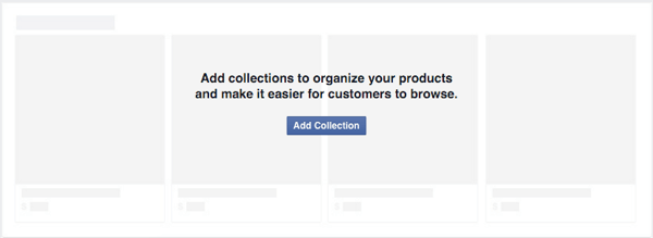 добавете колекция, за да организирате продукти във facebook shop