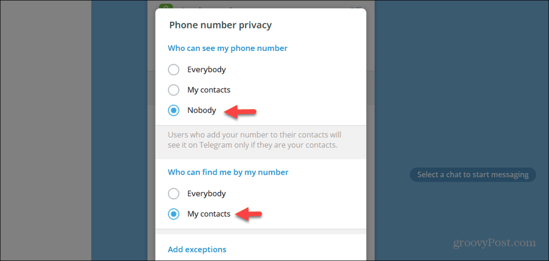 Как да скриете телефонния си номер в Telegram