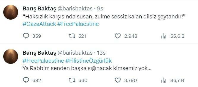 Barış Baktaş Споделяне на подкрепа за Палестина
