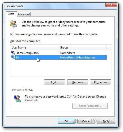 Как да влизате автоматично в Windows 7