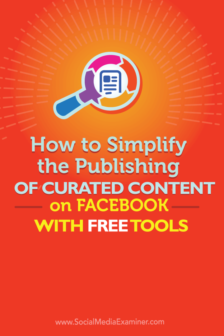 Как да опростим публикуването на подбрано съдържание във Facebook с безплатни инструменти: Social Media Examiner