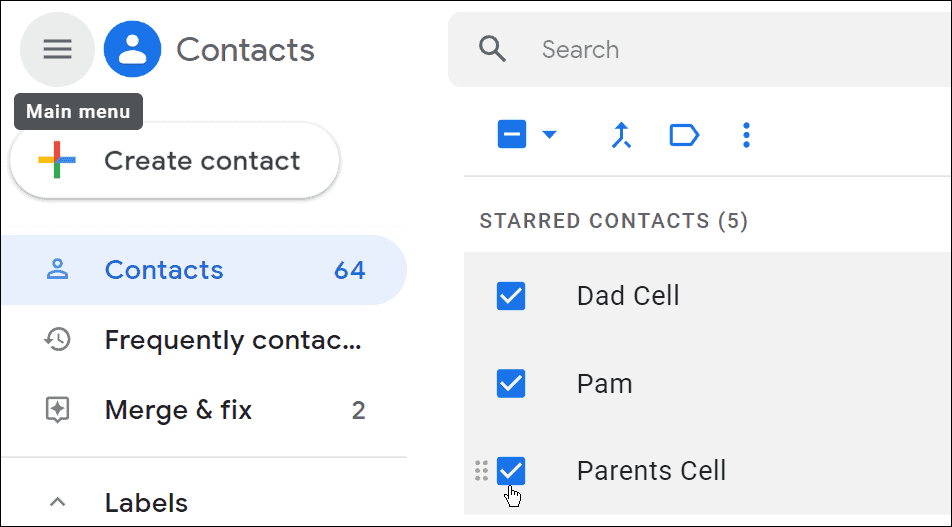 проверете контактите създайте групов имейл списък в gmail