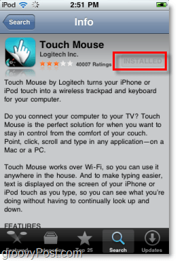 инсталирайте logitech touch mouse на iphone