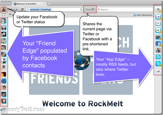 Преглед на RockMelt - уеб браузър за социални медии