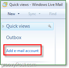 добавете имейл акаунт към жива поща на Windows