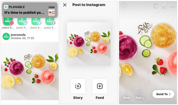Насрочете историята на Instagram чрез Planable