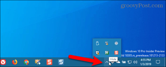 Проверете за Chrome в системната лента на Windows