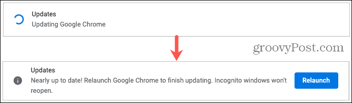 Актуализиране и рестартиране на Google Chrome