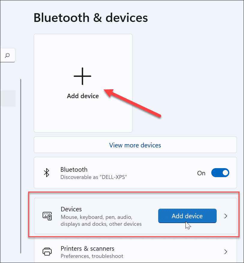 добавете Bluetooth устройство Windows 11