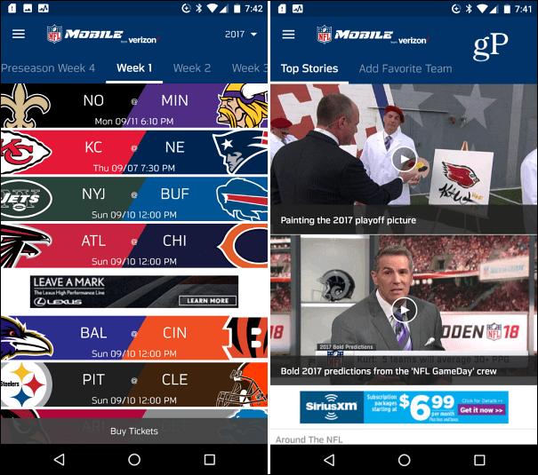 NFL-мобилни Android