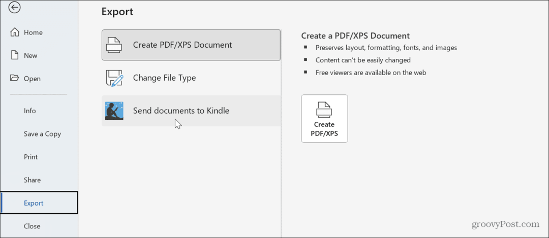 Как да изпращате документи на Word към Kindle от Windows 11