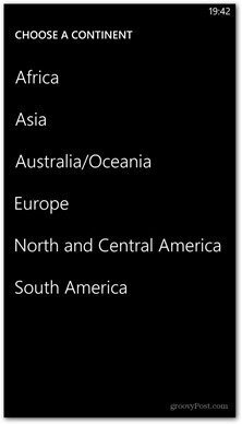 Windows Phone 8 карти на разположение на континента