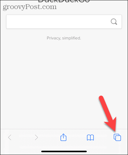 Докоснете бутона на раздела в Safari на iOS