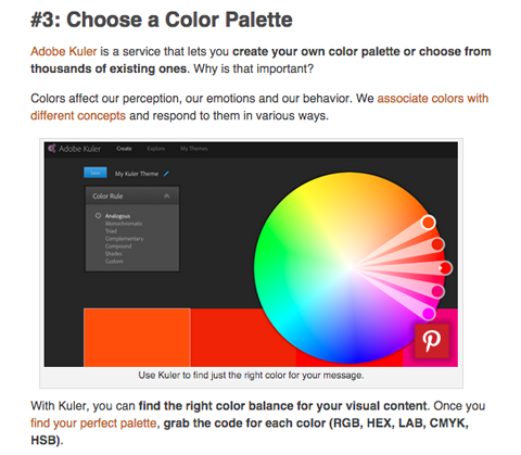 инструмент за визуално съдържание на Adobe Kuler