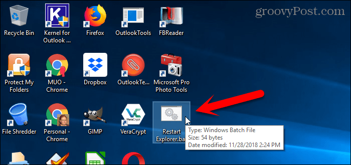 Пуснете партиден файл на работния плот на Windows 10
