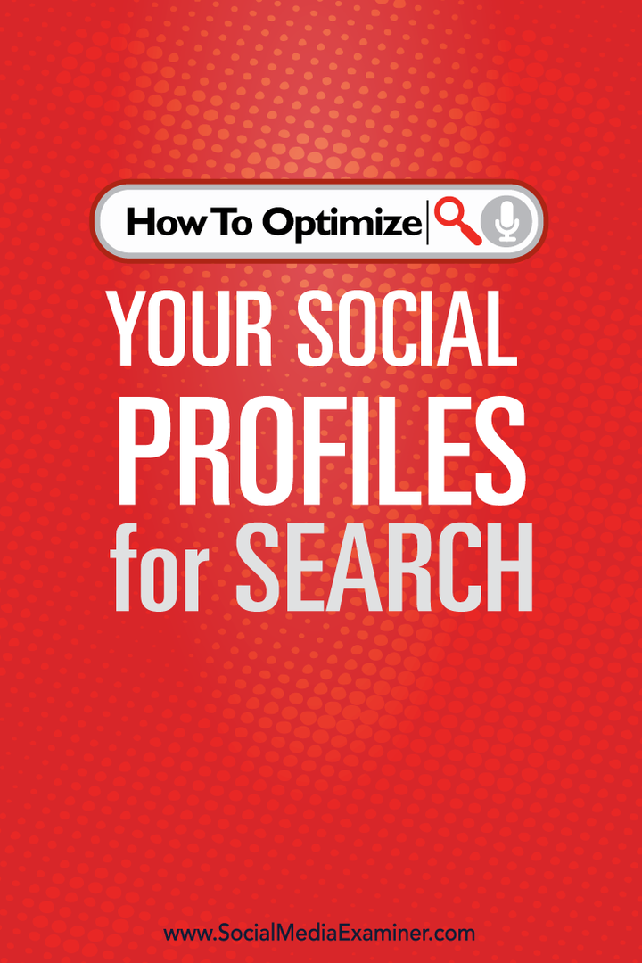 как да оптимизирам социалните профили за търсене