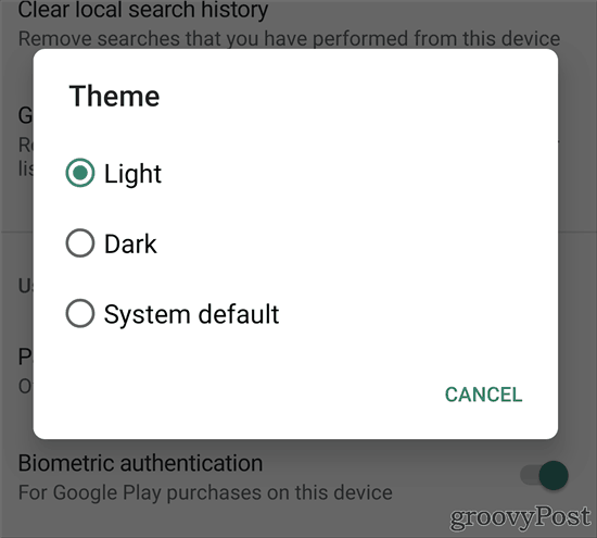 Google Play Store Dark Theme светло тъмно