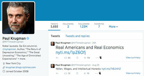 Пол Кругман Twitter профил