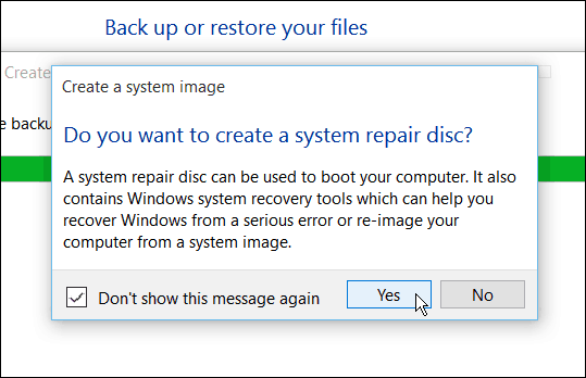 Създайте ключ за възстановяване на Windows 10