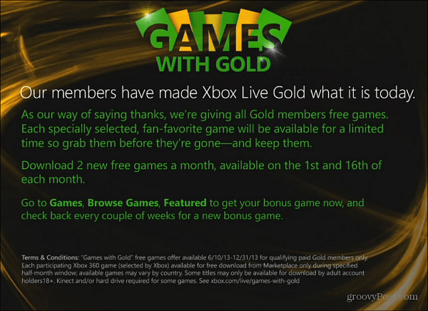 Xbox Live Games с преглед на златото