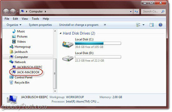 Споделяне на файлове и папки OS X - Windows 7