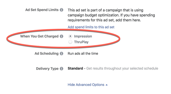 Facebook ThruPlay оптимизация такси.
