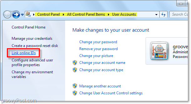 как да свържете онлайн идентификационните номера в Windows 7