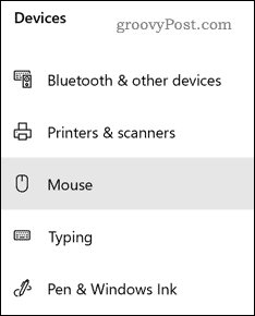 Опция за настройки на мишката на Windows