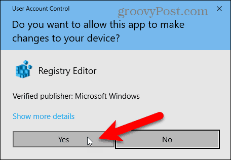 Диалогов прозорец за контрол на потребителските акаунти в Windows 10