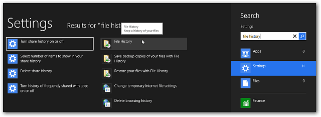 Как да активирате Windows 8 история на файловете
