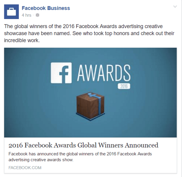 2016 facebook награди