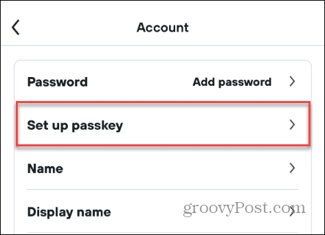 настройте опция за влизане с парола каяк