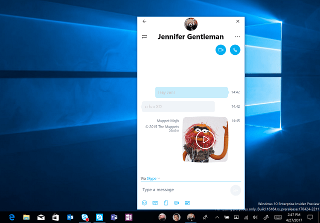 Windows 10 Preview Build 16184 Връща функцията My People