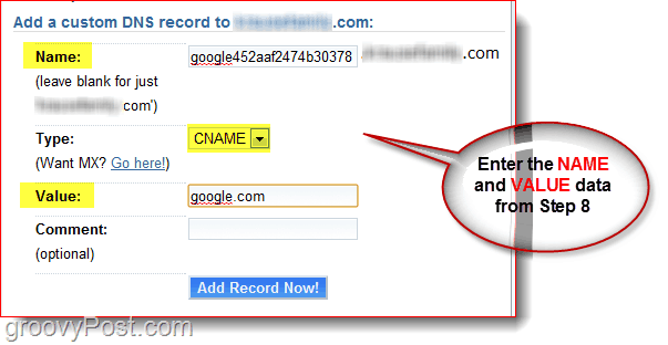 Управлявайте своя домейн DNS на Dreamhost.com CNAME