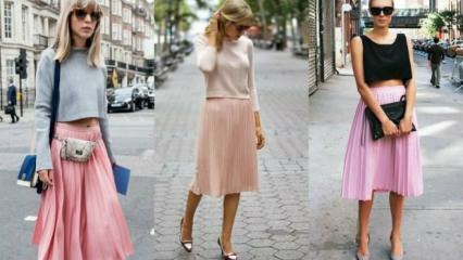 Как да комбинирате розова пола?