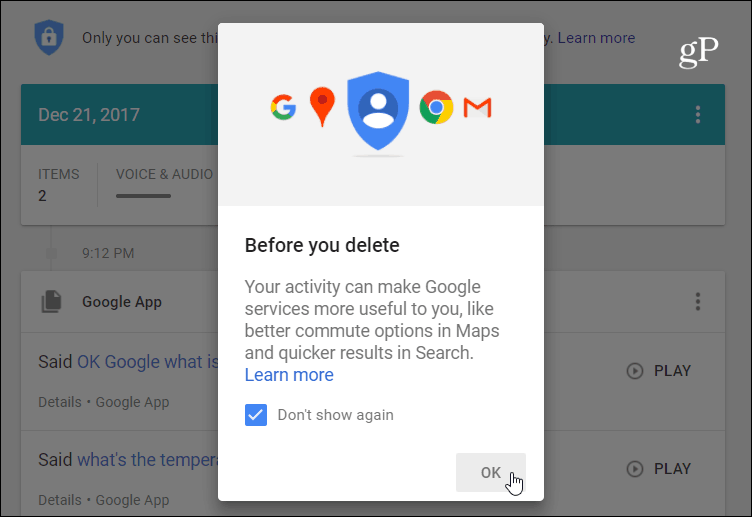 Изтрийте гласовия запис на Google Assistant