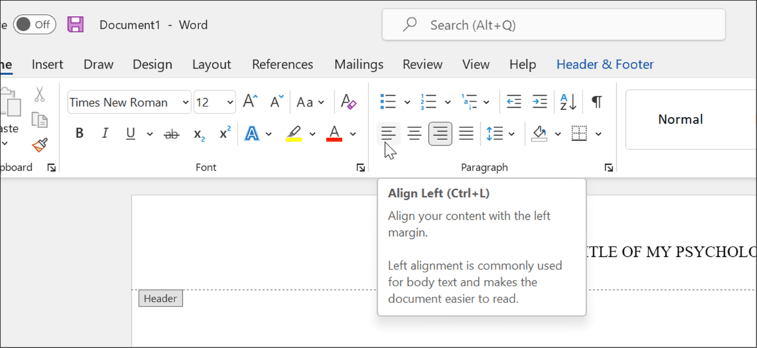 формат APA стил в Microsoft Word