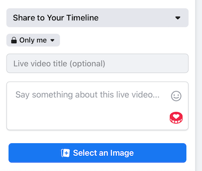 настройте Facebook Live stream към настройката за поверителност Only Me