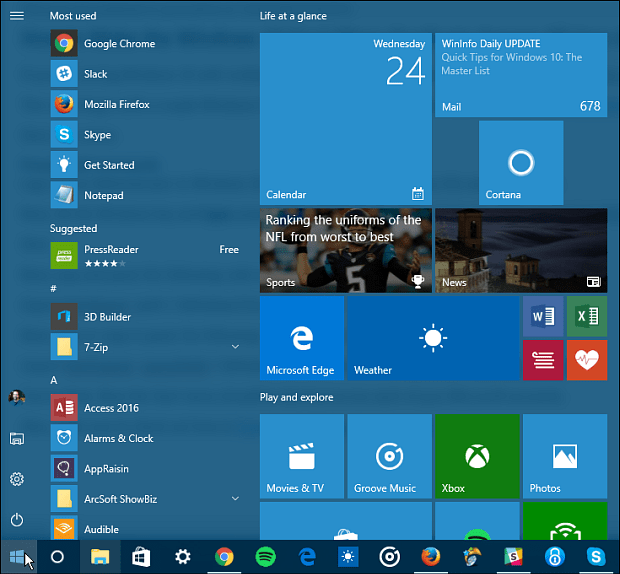 Как да направите менюто "Старт" на Windows 10 дублирано сред всички потребителски акаунти