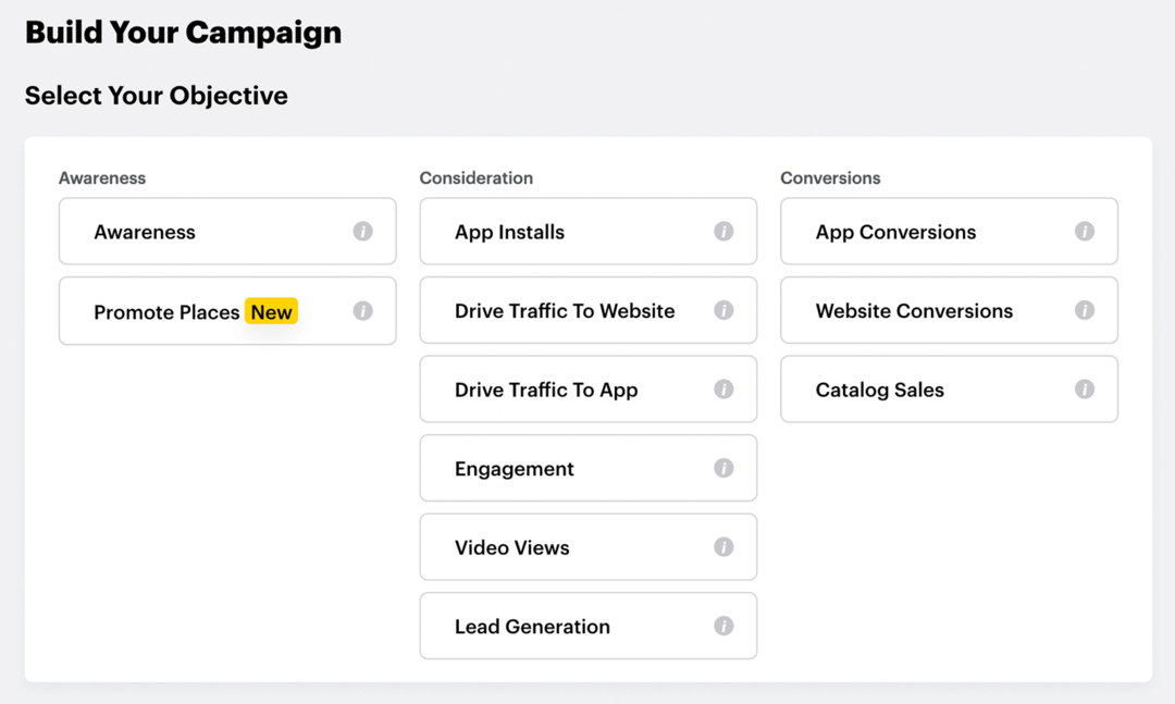 изберете цел за кампанията за незабавно създаване на Snapchat