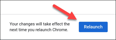 Бутон за рестартиране на Chrome на мобилно устройство