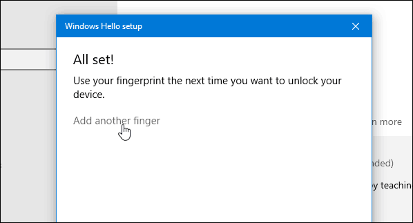 4 Windows Hello Fingerprint Complete Добавете още