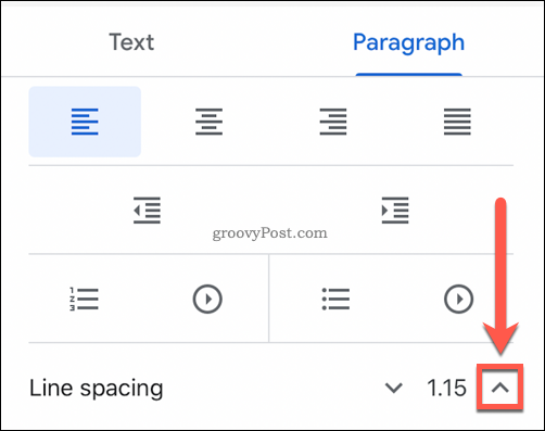 Опции за разстояние между редовете на Google Docs
