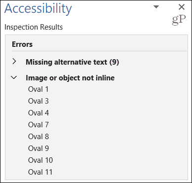 Грешки при проверка на достъпността на Microsoft Office