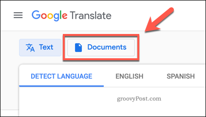 Бутонът Google Translate Documents