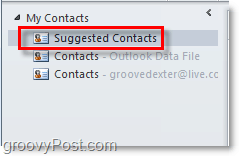 Предложени контакти в Outlook 2010