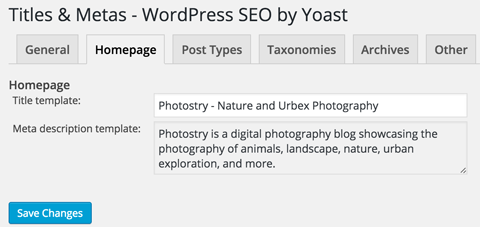 WordPress SEO начална страница заглавие и мета