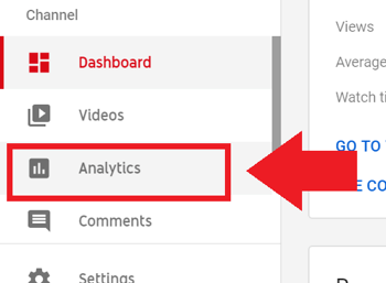 Маркетингова стратегия в социалните медии; Екранна снимка на стъпка 2 за достъп до YouTube Analytics.