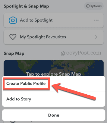 snapchat създайте публичен профил