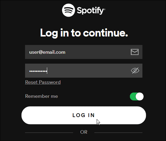 влезте в Spotify